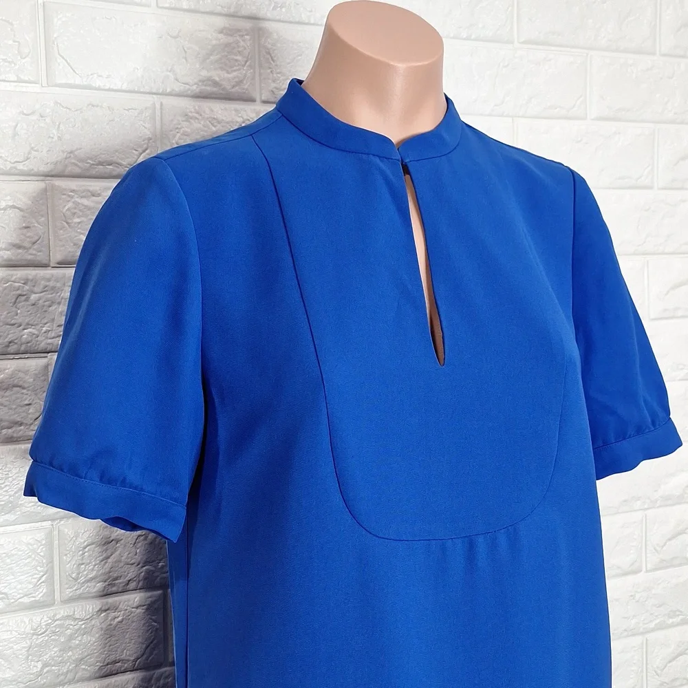 J. CREW Cobalt Blue Short Sleeve Tunic Shift Dress with Pockets